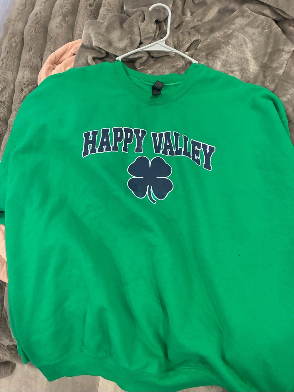 Happy Valley Green Sweatshirt with Clover Graphic